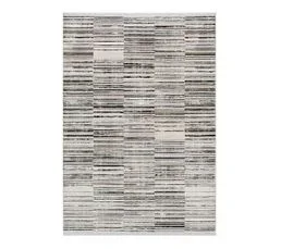 ALLOTAPIS Tapis Moderne Rayé Avec Franges Marron Dina Marron 120x170