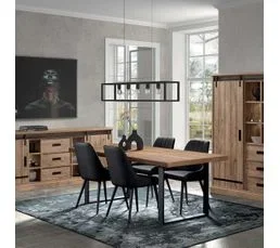 ALTOBUY Ensemble Séjour Industriel Complet Avec Table 170cm Piètement U - Cedra