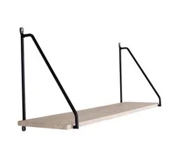 ALTOBUY Etagère Murale Bois Et Acier Noir - Salinas