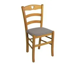 ALTOBUY Lot De 2 Chaises Teinté Chêne  Et Assises En Tissu Chiné Gris - Naples