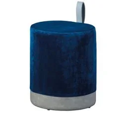 ALTOBUY Pouf Avec Lanière Bleu Et Gris - Opale