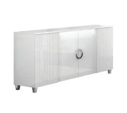 ALTOBUY Séjour Complet Avec Table 160cm Effet Pierre + LEDs - Marika