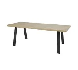 ALTOBUY Table 170cm Aspect Bois French Oak Piètement à Métal Noir - Frank