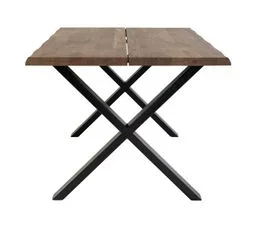 ALTOBUY Table Repas 140cm Plateau Chêne Grisé Et Pieds Acier - Ciotat