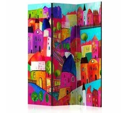 ARTGEIST Paravent Enfant Rainbow-hued Town Multicolore 135x172