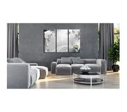 ARTGEIST Tableau Valse De Platine 90 X 60 Cm Blanc