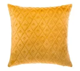 ATMOSPHERA Coussin Déhoussable Ocre Motif En Relief 40 X 40 Cm