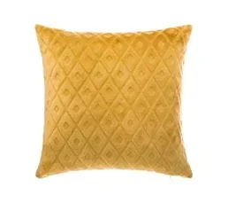ATMOSPHERA Coussin Déhoussable Ocre Motif En Relief 40 X 40 Cm