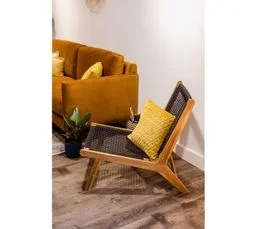 ATMOSPHERA Coussin Déhoussable Ocre Motif En Relief 40 X 40 Cm