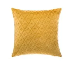 ATMOSPHERA Coussin Déhoussable Ocre Motif En Relief 40 X 40 Cm