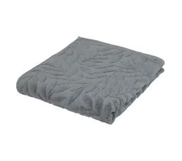 ATMOSPHERA Lot De 6 Draps De Bain En Coton Gris Foncé Tissu Jacquard 100 X 150 Cm