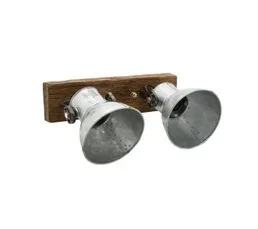AUBRY GASPARD Applique En Bois Recyclé Et Métal 2 Lampes