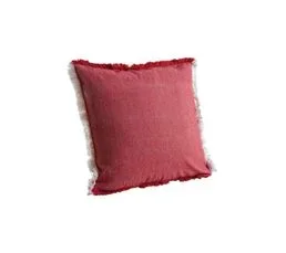 AUBRY GASPARD Coussin En Coton Avec Franges Rouge