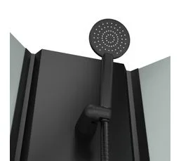 AURLANE Cabine De Douche 1/4 De Cercle Minimaliste Style Contemporain - 85x197.5x85 Cm - Noir