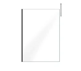 AURLANE Paroi De Douche 140x200cm Verre Transparent - Profilé + Barre Plafond Noire - Freedom 2 Black