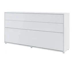 BB LOISIR Lenart Armoire Lit Escamotable Horizontal 90x200 Cm Blanc Mat Lit Rabattable Lit Mural"consus"