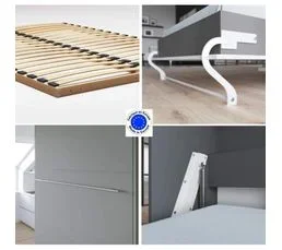 BB LOISIR Lit Escamotable +2 Placards V 140x200+(80x2)cm Standard Anthracite/anthracite