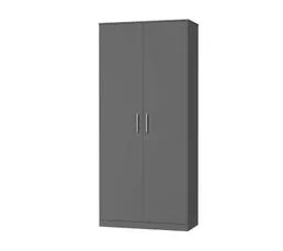 BB LOISIR Lit Escamotable +2 Placards V 140x200+(80x2)cm Standard Anthracite/anthracite