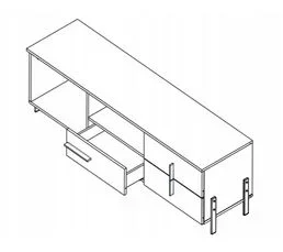 BB LOISIR Meuble TV Meuble Hi-fi 182x40x52 Cm Sur Pied Justan Blanc/blanc Brillant
