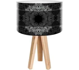 BPS KONCEPT Lampe De Chevet Bois Noir 30x30x45cm