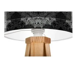 BPS KONCEPT Lampe De Chevet Bois Noir 30x30x45cm