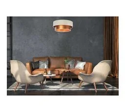 BPS KONCEPT Suspension Duo Élégant Rond Ø 50 Cm Blanc