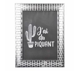 Cadre Photo Déco "nid D'abeilles" 24x30cm Argent