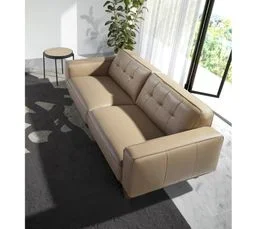 Canapé 3 Places En Cuir Beige Angel Cerda