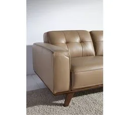 Canapé 3 Places En Cuir Beige Angel Cerda