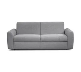 Canapé convertible express 3 places CLAYVE tissu gris clair