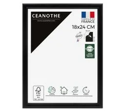 CEANOTHE Cadre Photo Essentiel Exposition Noir 18x24 Cm Naturel   Noir Bois Massif Fsc