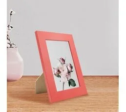 CEANOTHE Cadre Photo Optimo Rouge 10x15 Cm Naturel   Aluminium Bois Reconstitué Fsc