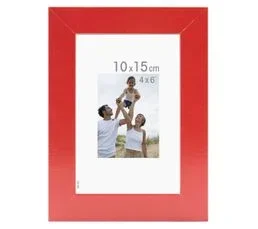 CEANOTHE Cadre Photo Optimo Rouge 10x15 Cm Naturel   Aluminium Bois Reconstitué Fsc