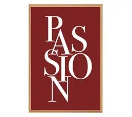 CEANOTHE Tableau Mural Encadré Passion 65x97 Cm Naturel   Rouge Foncé Résine Recyclée