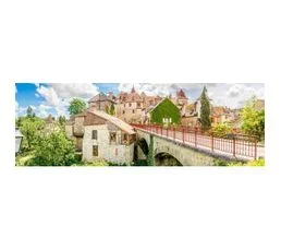 CEANOTHE Tableau Sur Toile Pont Carennac 45x135 Cm Naturel   Multicolore