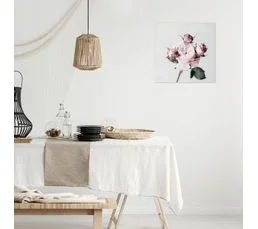 CEANOTHE Tableau Sur Toile Roses 45x45 Cm Naturel   Rose