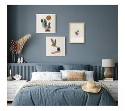 CEANOTHE Tableau Sur Verre Bol Bleu 30x30 Cm Naturel   Beige