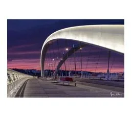 CEANOTHE Tableau Sur Verre Synthétique Pont Raymond Barre Lyon 65x97 Cm Naturel   Bleu