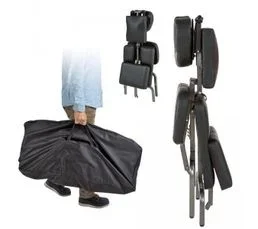 Chaise De Massage Rembourrage Épais Noir + Housse 08_0000477