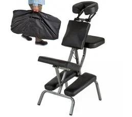 Chaise De Massage Rembourrage Épais Noir + Housse 08_0000477