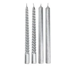 Chandelles X4 argent H. 25 cm  Argenté