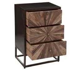 Chiffonnier 3 Tiroirs "origines" 74cm Marron et Noir