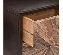 Chiffonnier 3 Tiroirs "origines" 74cm Marron et Noir