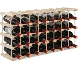 COSTWAY Casier à Vin En Bois, Avec Structure Stable En Bois Massif, Armoire De Rangement