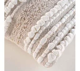 Coussin Déco "blanca" 40x40cm Naturel et Blanc