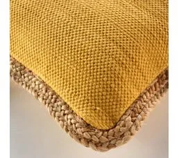 DOUCEUR D'INTERIEUR Coussin Dehoussable Jute Et Coton 45 X 45 Cm Akina Ocre