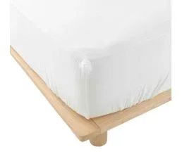 DOUCEUR D'INTERIEUR Drap Housse Gaze De Coton 140 X 190 Cm Tendance Uni Blanc