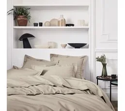 ESSIX Housse De Couette Unie En Percale De Coton Lin 200x200