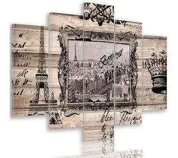 FEEBY Tableau Bonjour Paris 250 X 120 Cm Beige