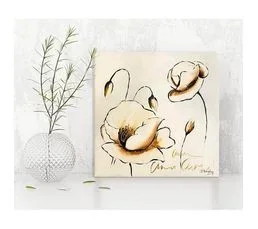 FEEBY Tableau Fleurs 30 X 30 Cm Beige